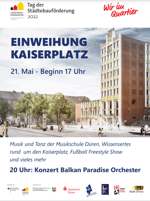 Das Bild zeigt ein Plakat zur Eröffnung des Kaiserplatzes